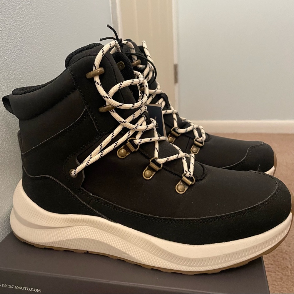 NWT Target Black Waterproof Lace Up Boots Size 9